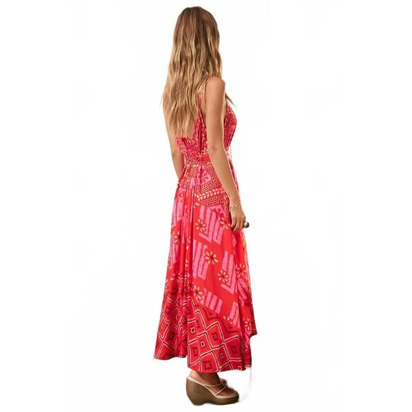 NEW SPELL libertine strappy maxi dress in cayenne - Picture 2 of 7